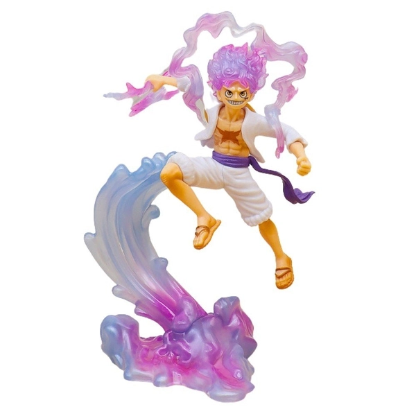 Mô hình đồ chơi - Luffy Gear 5 Nika trắng bản có vũ khí cầm tay trạng thái chiến đấu