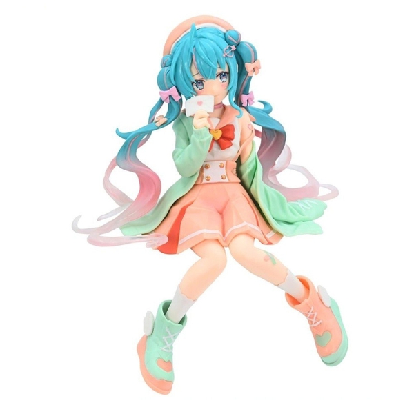 Mô Hình Hatsune Miku Ngồi Tóc xanh váy cam