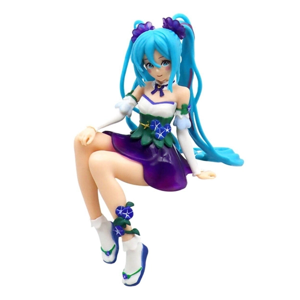 Mô Hình Hatsune Miku ngồi tóc xanh váy tím