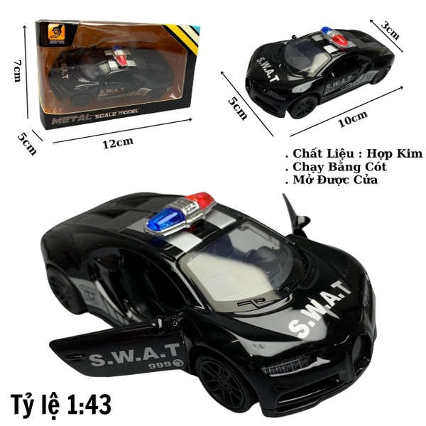 Mô Hình xe police Bugatti Chiron tỉ lệ 1:43