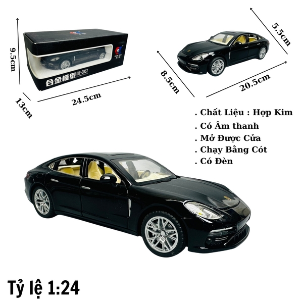 Mô Hình Xe porcher đen 1:24
