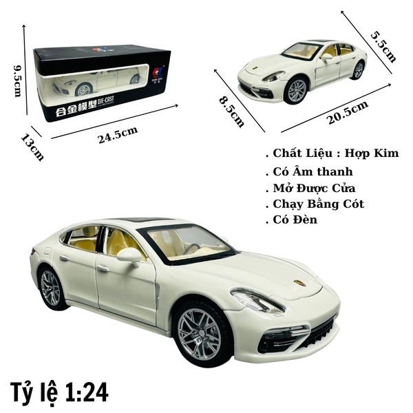 Mô Hình Xe porcher Trắng 1:24