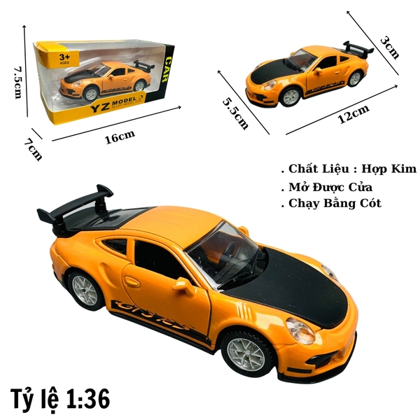 Mô Hình xe poscher cam đen tỉ lệ 1:36
