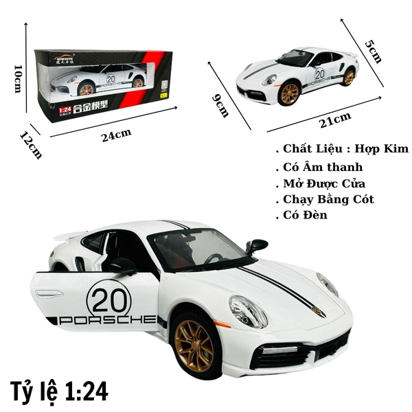 Mô Hình xe poscher trắng tỉ lệ 1:24