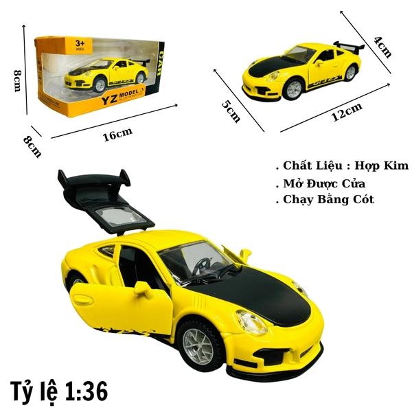 Mô Hình xe poscher vàng lé đen - tỉ lệ 1:36