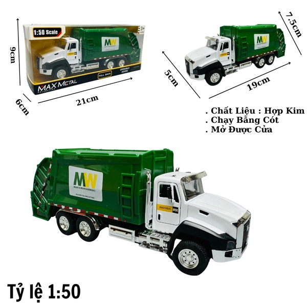 Mô Hình Xe Rác tỉ lệ 1:50