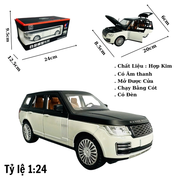 Mô Hình xe range rover trắng đen tỉ lệ 1:24