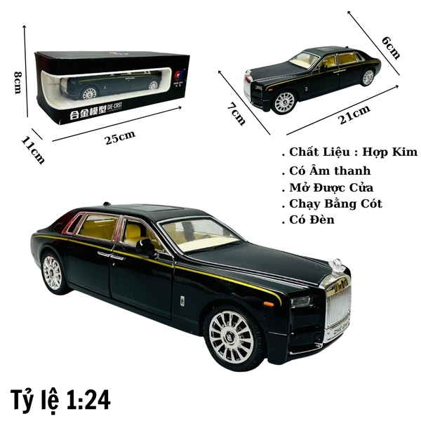 Mô Hình Xe Roll royce đen 1.24 Hợp kim