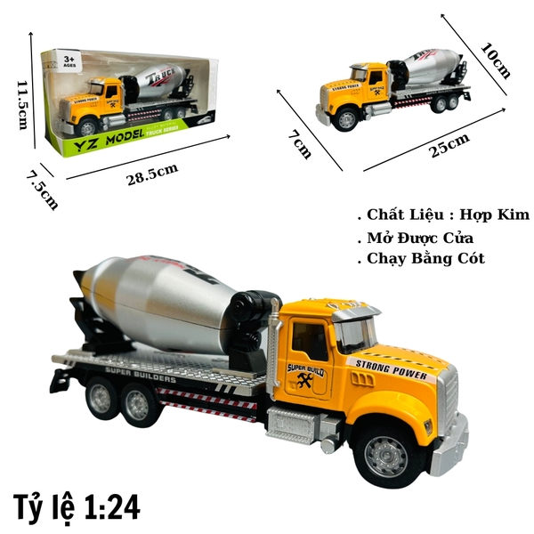 Mô Hình xe trộn bê tông tỉ lệ 1:24