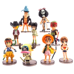 Bộ Mô Hình OnePiece 9 Nhân Vật Team Luffy Chibi 5–7cm