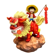 Mô Hình OnePiece Luffy Cưỡi Sư Tử Đỏ Cầm Pháo 15cm
