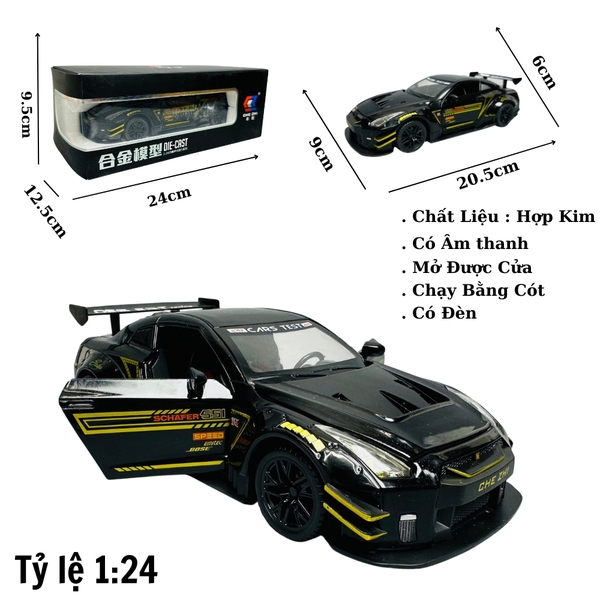 Mô Hình Nissan xe đua đen tỉ lệ 1:24