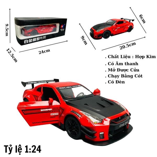 Mô Hình Nissan xe đua đỏ tỉ lệ 1:24