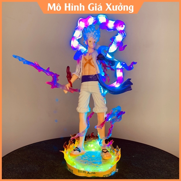 Mô hình Luffy Gear 5 Nika trắng LED 20cm có vũ khí