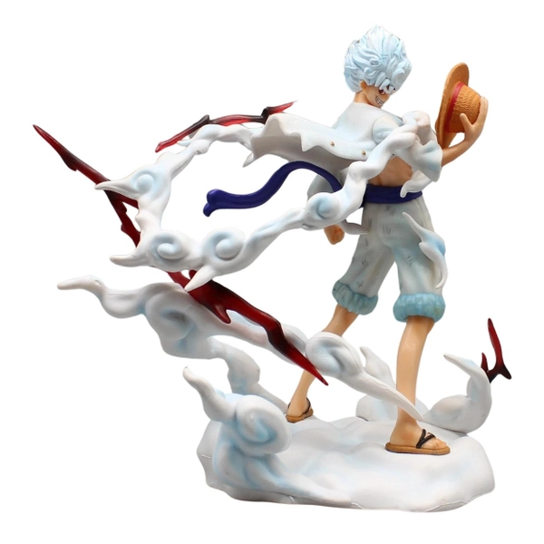 Mô Hình OnePiece Luffy Gear 5 Cầm Nón Rơm Cao 26cm