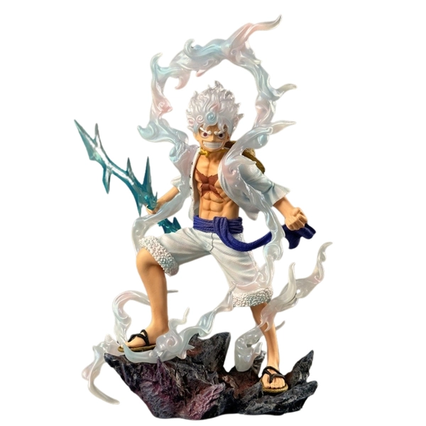 Mô Hình OnePiece Luffy Gear 5 Đứng Đá Tay Cầm Sét - Cao 28cm