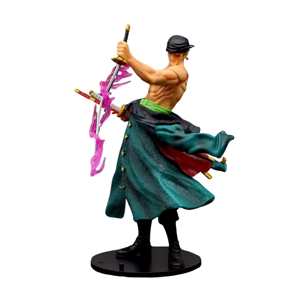 Mô Hình OnePiece Zoro Đội Mũ Cầm Kiếm Dáng Ngầu Cao 21cm
