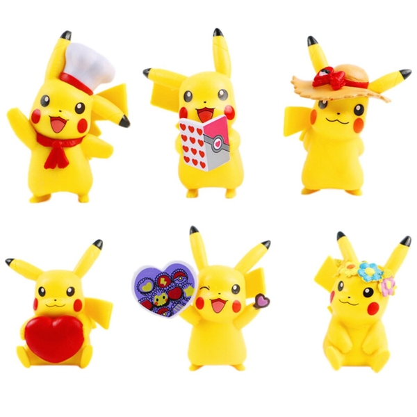 Mô Hình Pokémon Bộ 6 Pikachu Dễ Thương – Cao 8cm