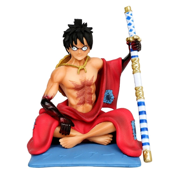 Mô Hình OnePiece Luffy Wano Cầm Kiếm Ngồi - 10cm