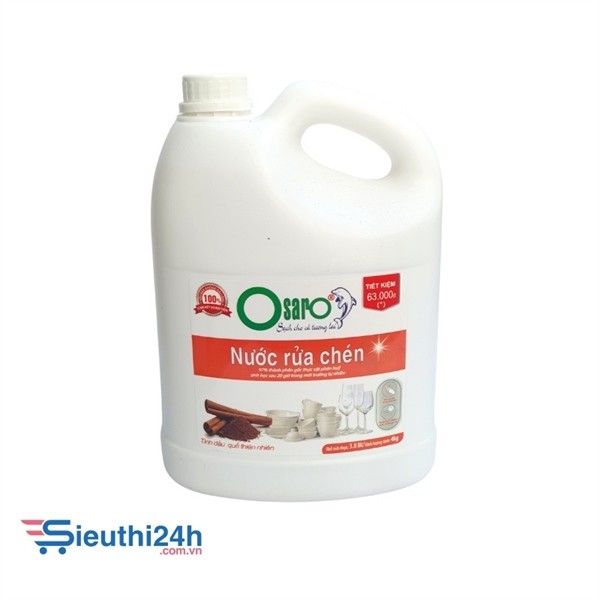 Nước rửa chén Osaro hữu cơ sinh học quế 3.8l