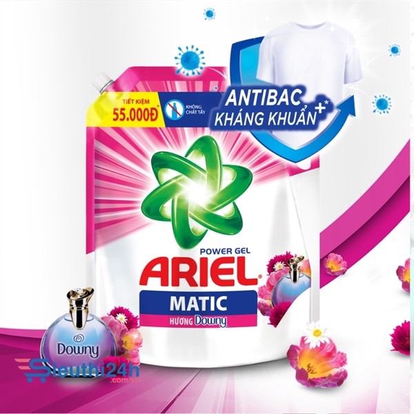 Nước Giặt Ariel Matic Hương Downy Túi 3.25kg