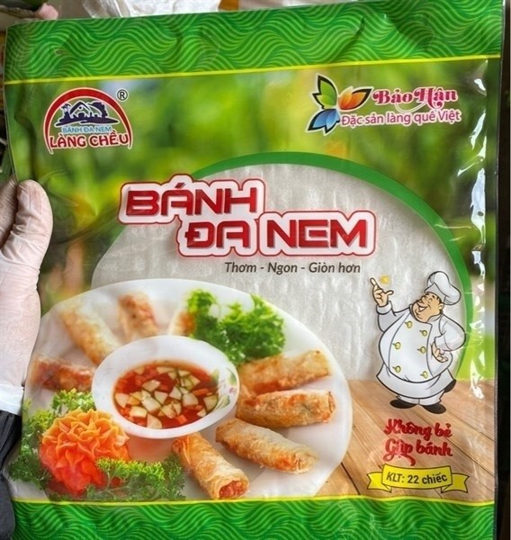 Bánh đa nem làng chiều xanh lá trắng (22c)