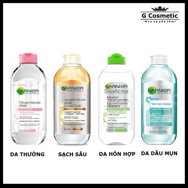 Tẩy trang Garnier 400ml Hồng Nhạt