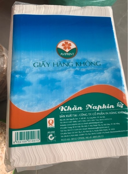 Giấy ăn hàng không chính hãng Napkin thiếu