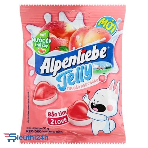 Kẹo dẻo alpenliebe jelly vị đào gói 24g