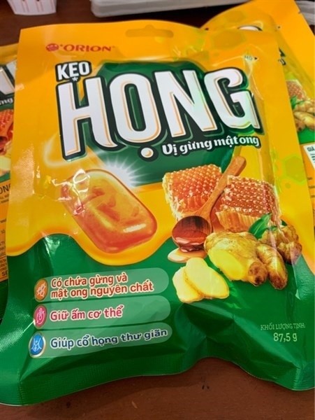 Kẹo họng vị gừng mật ong