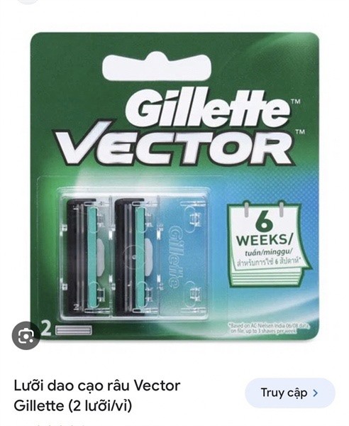 Lưỡi Dao Cạo Râu Gillette Vector Vỉ 2 Cái Vector Men