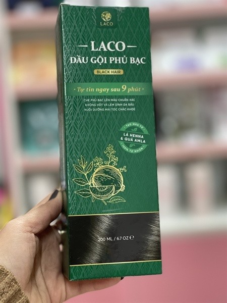 Dầu gội phủ bạc laco black hair tóc đen tự tin sau 9 phút