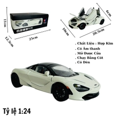 Mô Hình Xe Mclaren trắng 1.24