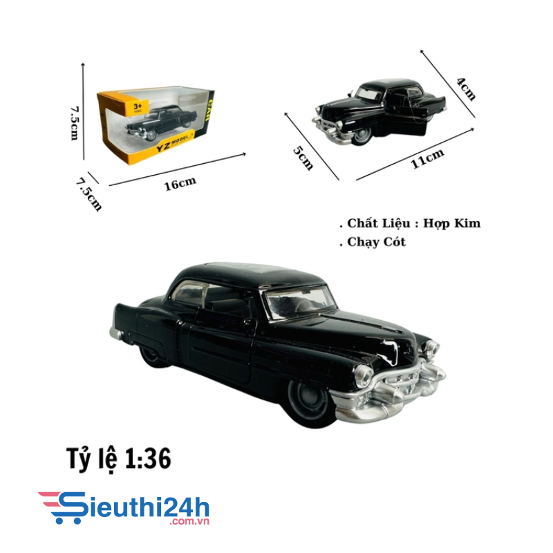 Mô Hình xe cổ đen mới tỉ lệ 1:36