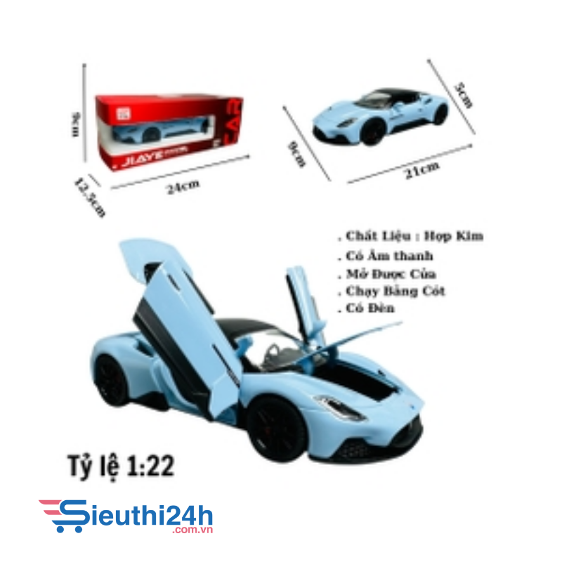 Mô Hình xe maserati xanh ngọc tỉ lệ 1:22